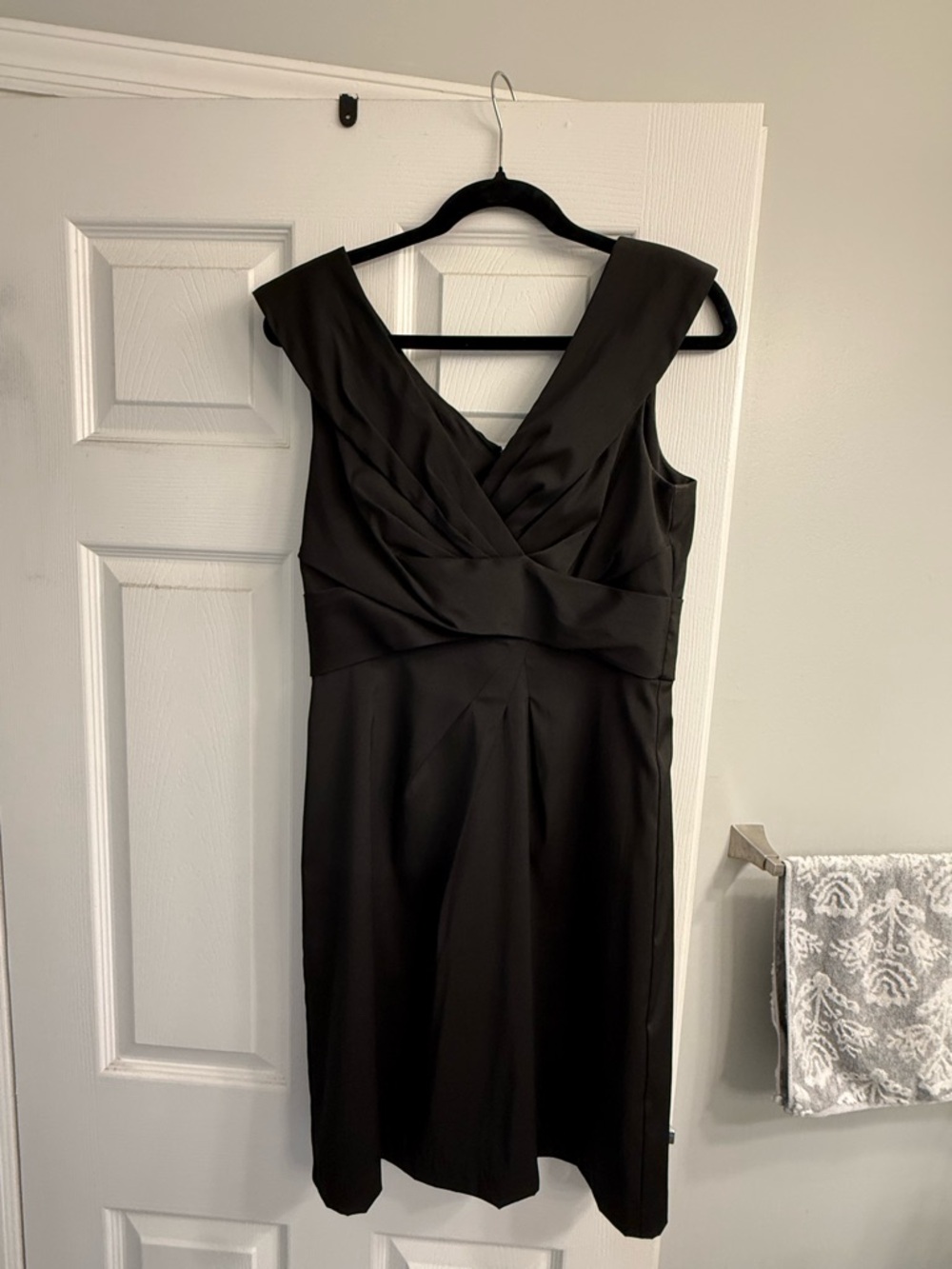 White House Black Market Black Cowl-Neck Midi Dress
